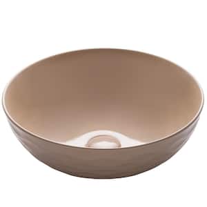 Viva 16-1/2 in. Round Porcelain Ceramic Vessel Sink in Beige