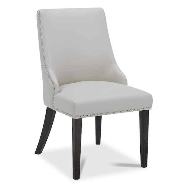 Merope Light Gray Faux Leather Dining Chair (Set of 2)