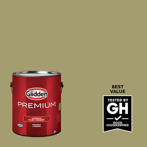 Glidden Premium 1 gal. PPG1114-5 Pea Soup Flat/Matte Interior Paint
