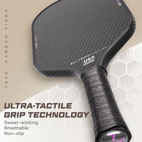 T800 Carbon Fiber Pickleball Paddle with 16mm V-Sonic IV Honeycomb