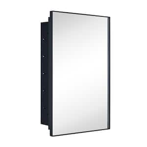 Fulleti 16 in. W x 26 in. H Rectangular Metal Frmaed Medicine Cabinet with Mirror with Adjustable Shelves