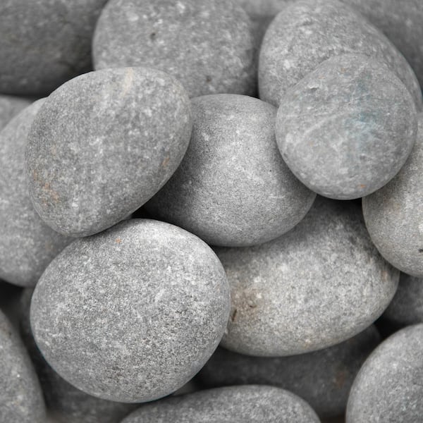 Nile Gray 0.5 cu. ft. Bagged Landscape Pebbles (1 in. to 2.5 in., Decorative Garden Stones, 1 Bag/0.5 cu. ft.)