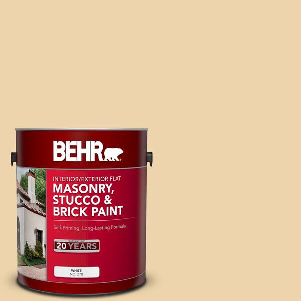 BEHR 1 gal. #MS-35 Woodland Cream Flat Masonry, Stucco and Brick Interior/Exterior Paint