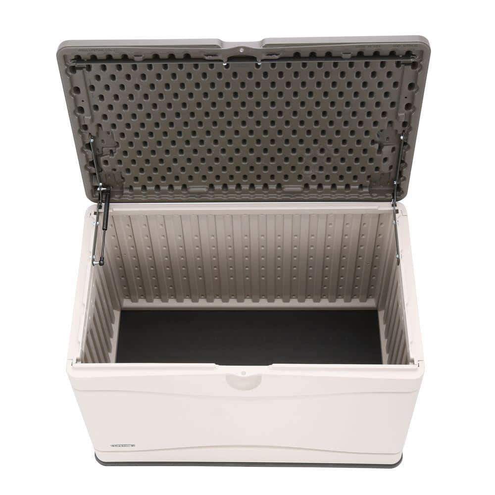 Lifetime 80 Gallon Tan and Brown Lockable Plastic Deck Box