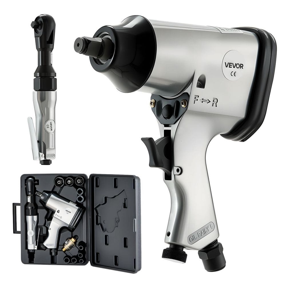 1/2 in. Air Impact Wrench and 3/8 in. Ratchet Wrench Combo, 19-Piece Pro Air Tool Kit w/ 10-Pieces CR-V Sockets and Case price history on PriceWatchPro