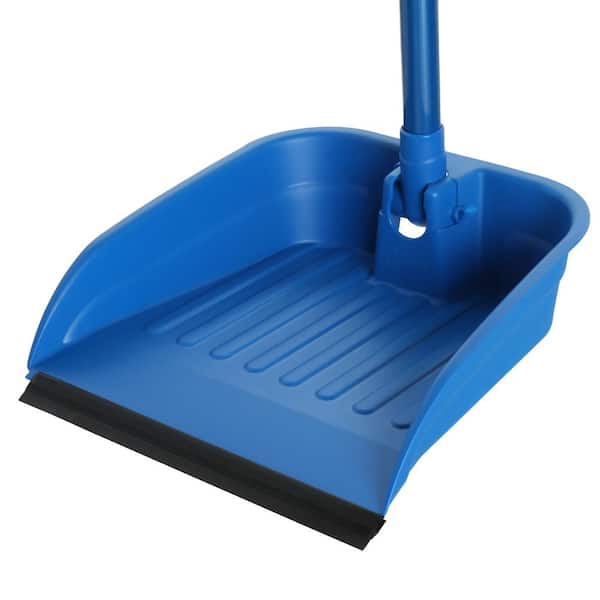 Broom and Dustpan Set Lobby Commercial Standing Angled W/ Long Handle And Holder 