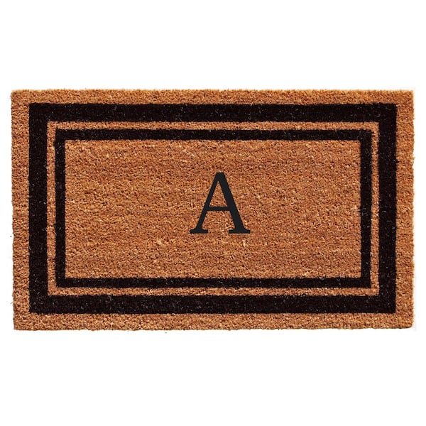 Calloway Mills Black Border 36" x 72" Monogram Doormat (Letter A)