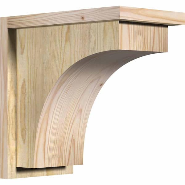 Ekena Millwork 8 in. x 14 in. x 14 in. Huntington Rough Sawn Douglas Fir Corbel with Backplate