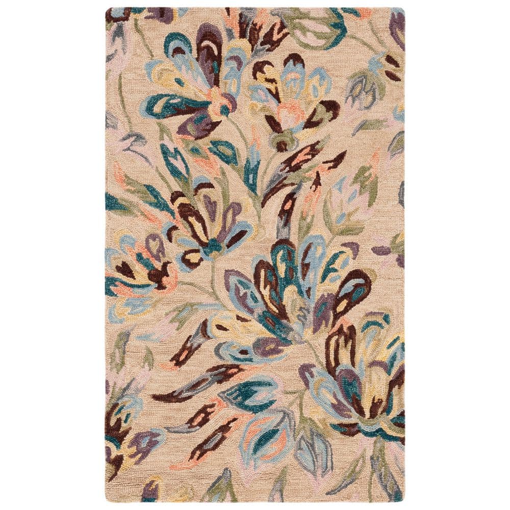 Blossom 4 ft. x 6 ft. Beige/Purple Oversized Floral Area Rug price history on PriceWatchPro