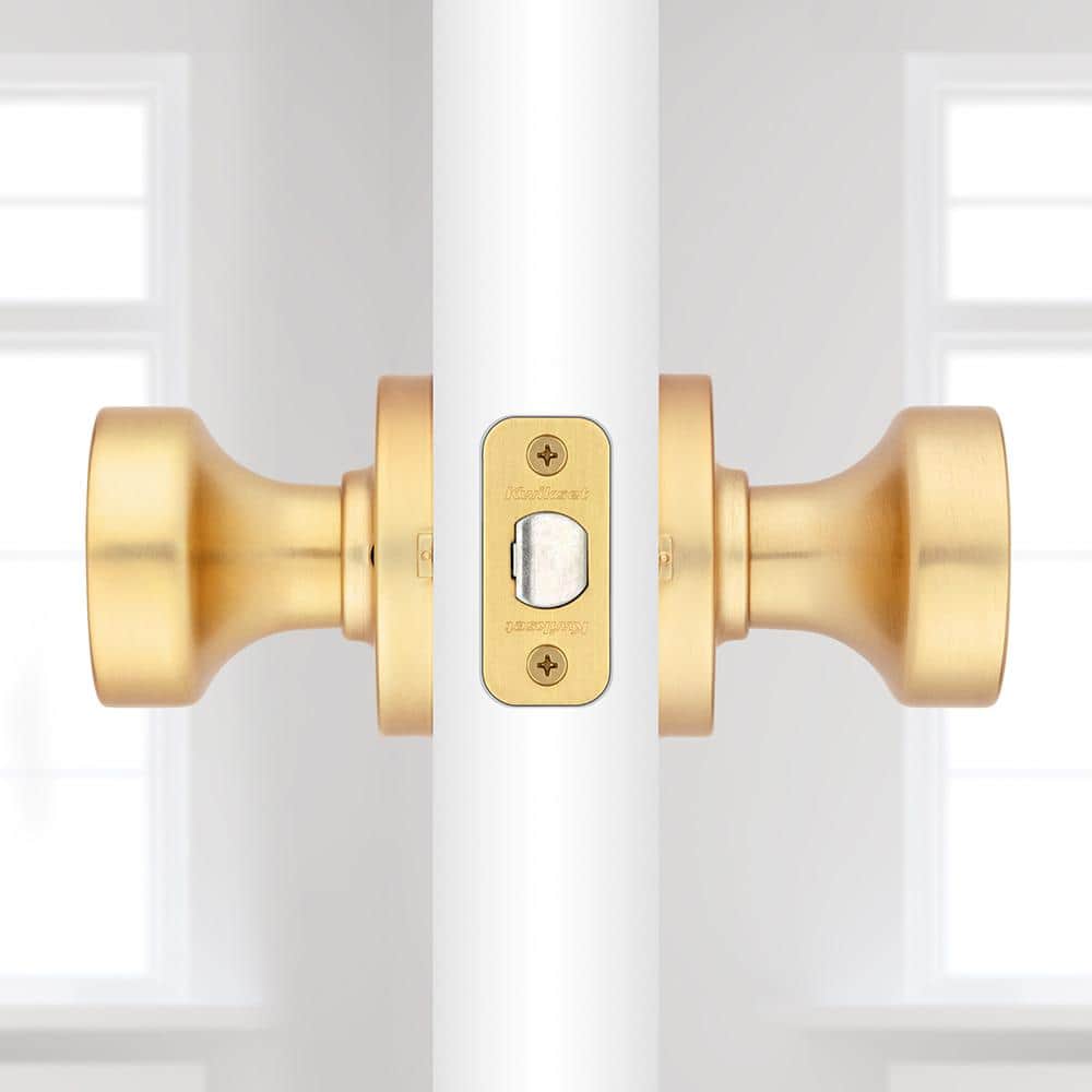 Satin Brass Contemporary Flat Ball Metal Door Knob