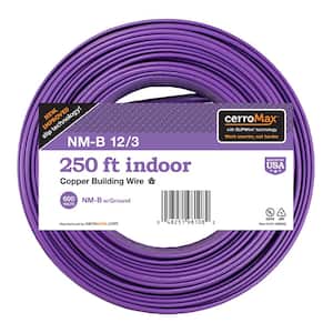 250 ft. 12/3 Purple Solid CerroMax SLiPWire Copper NM -B Wire