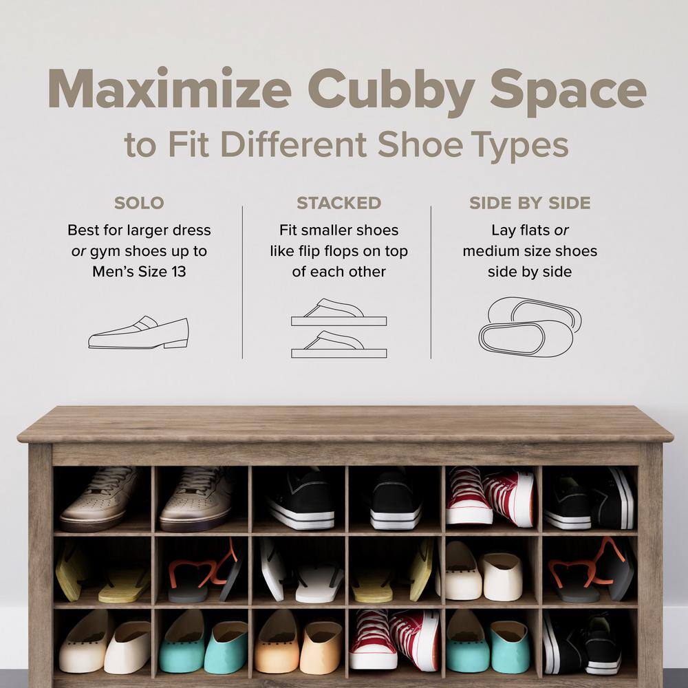 White 16-Cubby Entryway Shoe Storage Cabinet with Drawer