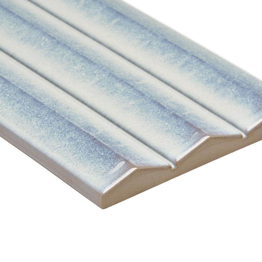 Apex Iris White 5" x 16" 3D Polished Porcelain Wall Tile
