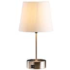 Spitzer 19 in. Brushed Nickel Touch Control Desk Lamp with Charging ...