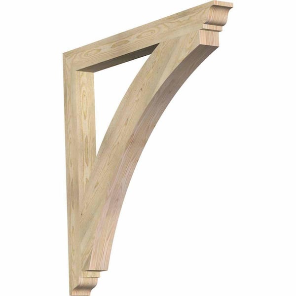 Ekena Millwork 4 in. x 44 in. x 44 in. Douglas Fir Thorton Traditional Rough Sawn Bracket