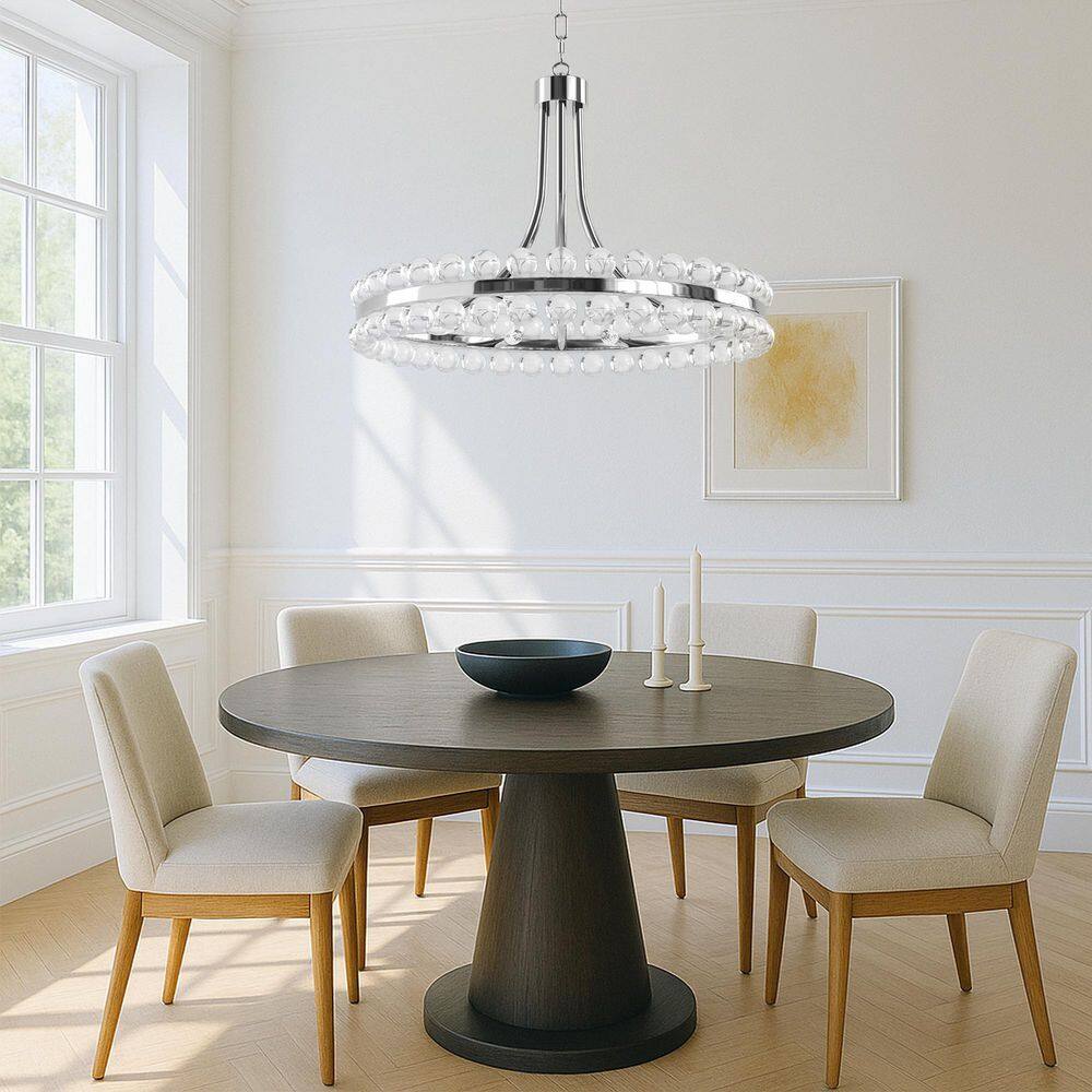 8-Light 24 in. Chrome Crystal Modern Circle Dimmable Chandeliers Dining Kitchen Ceiling Lights Foyer Bedroom Lighting price history on PriceWatchPro