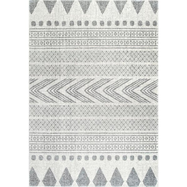 Zendaya Tribal Gray 8 ft. x 10 ft. Area Rug