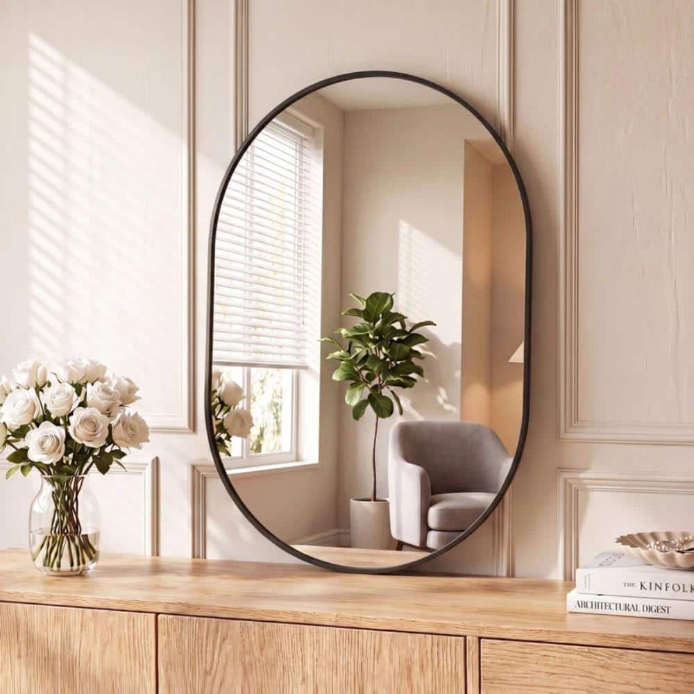 Oval Wall Bathroom Mirror, Pill Shaped Vanity Mirror price history on PriceWatchPro