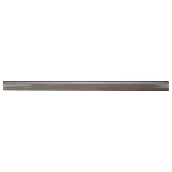 Merola Tile Chester Demi-Bullnose Grafito 1/2 in. x 12 in. Glossy Ceramic Wall Tile Trim
