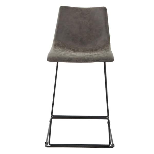 OSP Home Furnishings Nash 26 in. Counter Stool in Charcoal Faux Leather (Set of 2)