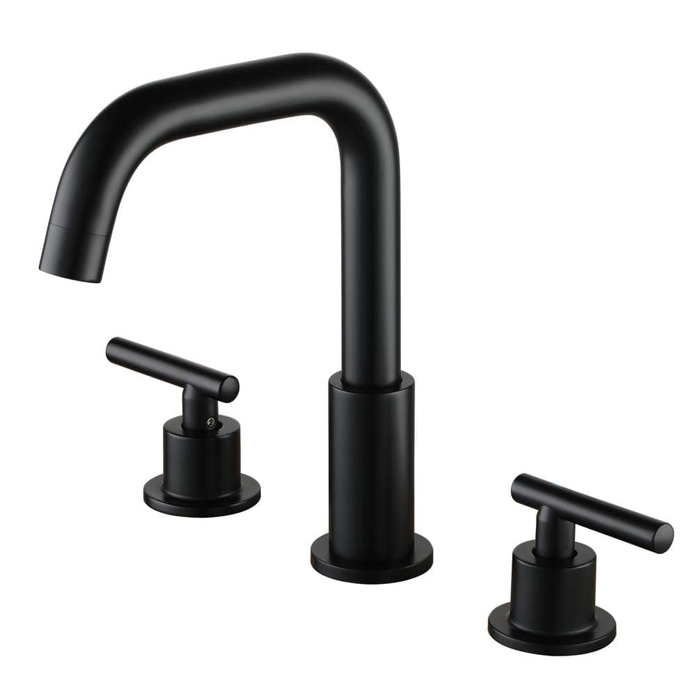 8 in. Widespread 2-Handle Mid-Arc Bathroom Faucet with Valve and cUPC Water