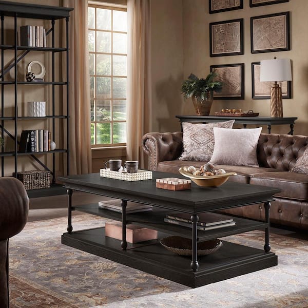 Black coffee table set with deals storage