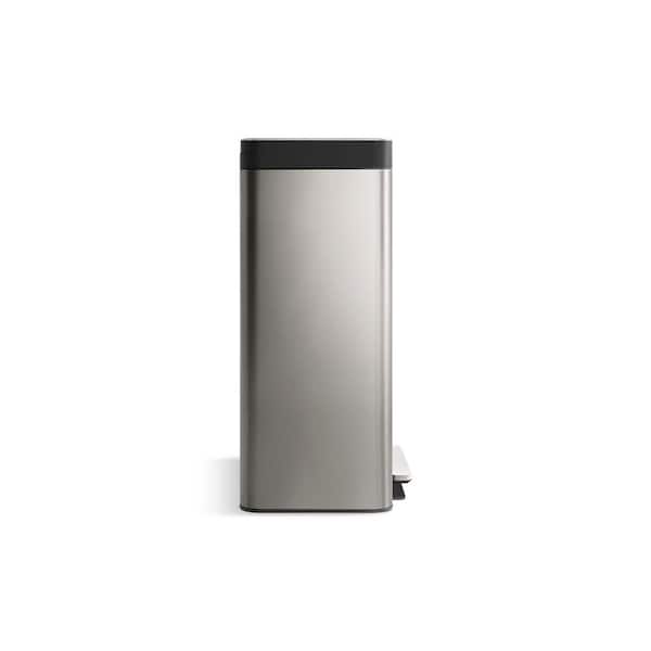 13-Gallon Stainless Steel Step Trash Can with Fingerprint-Resistant Finish