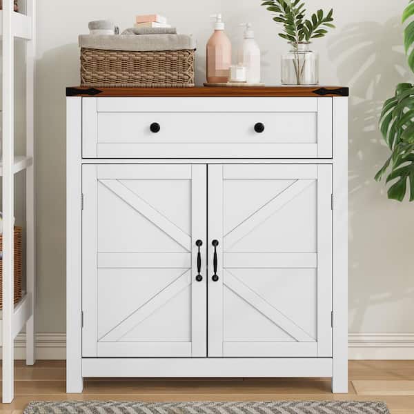 Tileon 30 in. W x 12 in. D x 32.5 in. H White Linen Cabinet