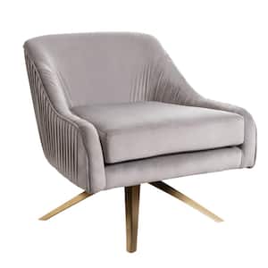 Letitia Velvet Swivel Chair, Grey
