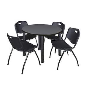 Regency Rumel 48 in.Square Chrome and Mahagony Wood Breakroom Table and ...