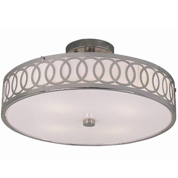 Bel Air Lighting Stewart 4-Light Polished Chrome Incandescent Semi-Flush Mount Light