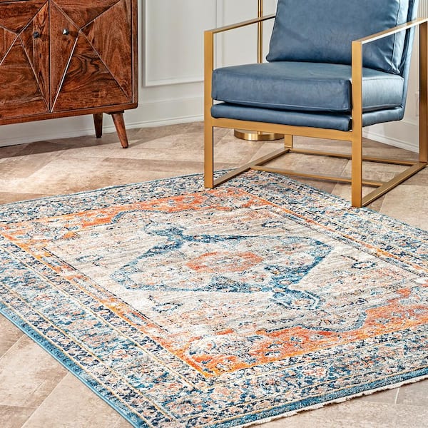 Brynn Petalled Medallion Beige 4 ft. x 6 ft. Area Rug