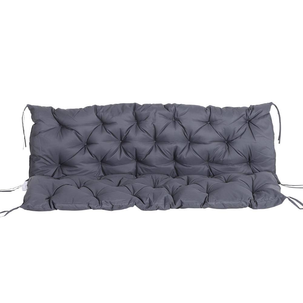 Dark Gray Tufted Bench Cushions for Outdoor Furniture, 3-Seater Replacement Swing Chair, Overstuffed Backrest price history on PriceWatchPro