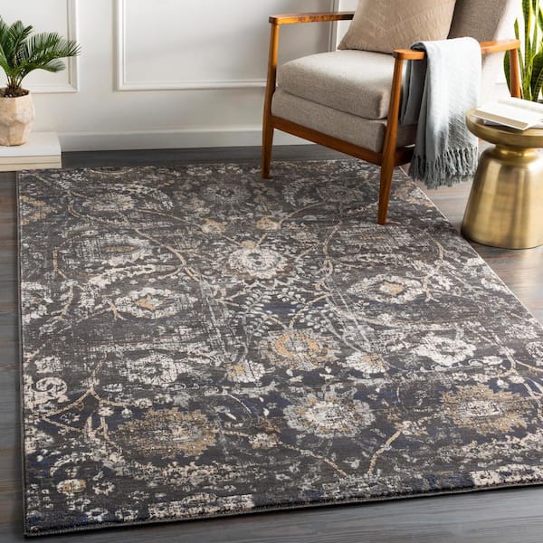 Talita Black Doormat 2 ft. x 3 ft. Oriental Area Rug