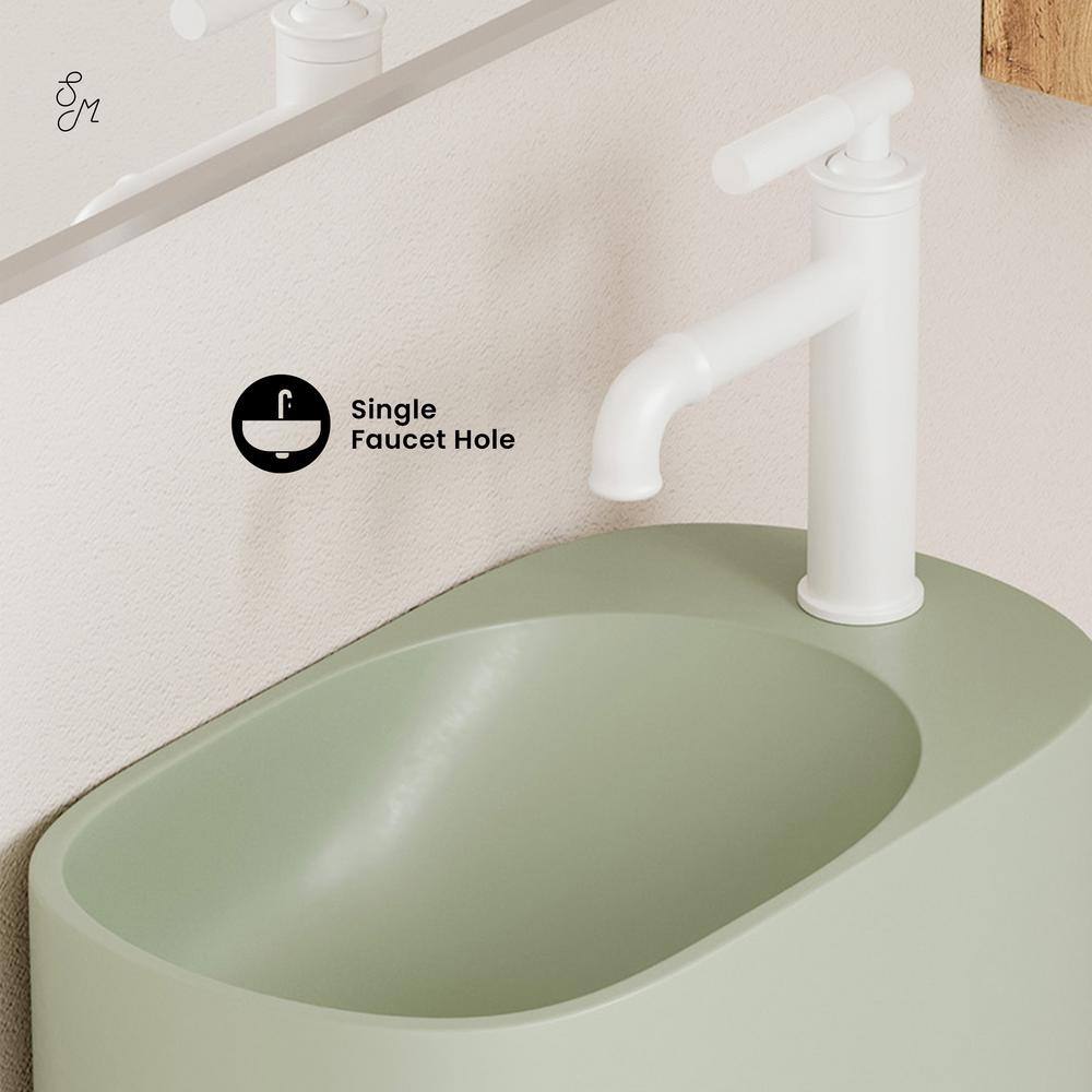 Terre Palm Green Ceramic Wall-Mount Bathroom Sink