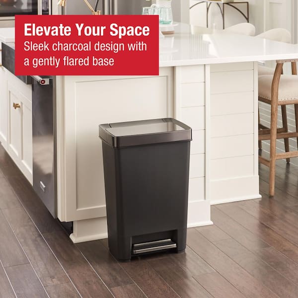 12.4 Gal. Premier Series IV Step-On Trash Can with Stainless Steel Lid