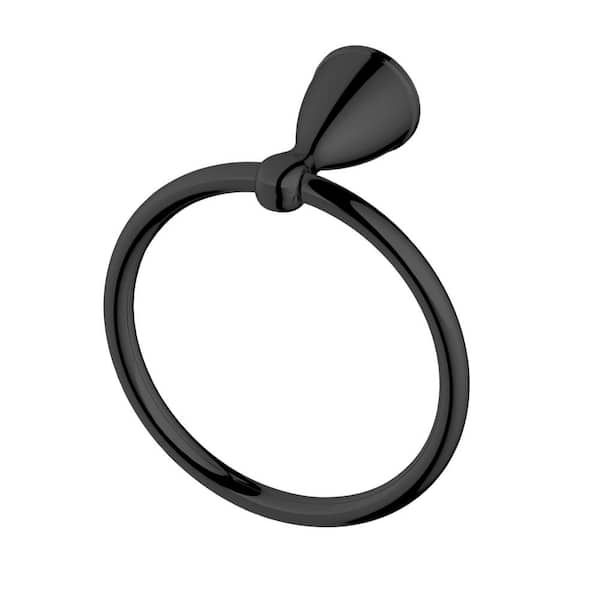 Glacier Bay Alima Traditional Wall Mounted Towel Ring in Matte Black Finish