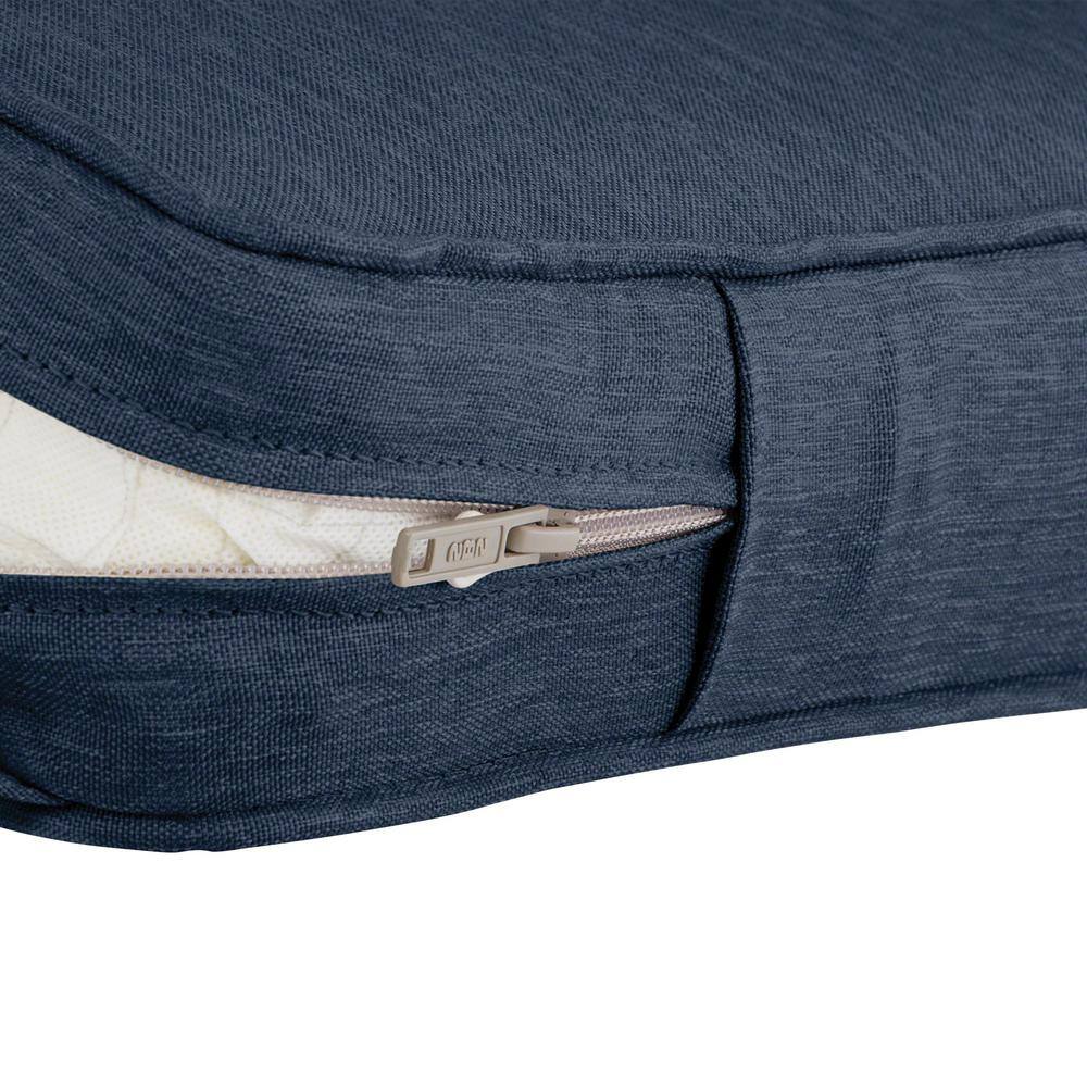 Heather Indigo Blue Water-Resistant Outdoor Bench Cushion Cover