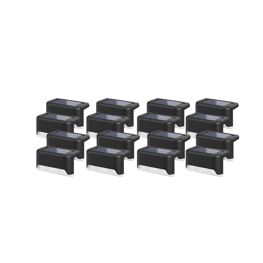 Solar Step Deck Fence Lights Outdoor Waterproof LED Black Warm White 16 Pcs for Patio Stairs Garden Pathway price history on PriceWatchPro