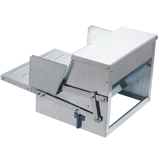 SKYSHALO Automatic Chicken Feeder, 25 lbs. Capacity, 18.89 in. x 15.94 in. x 11.22 in. Galvanized Steel Sliver Greenhouse