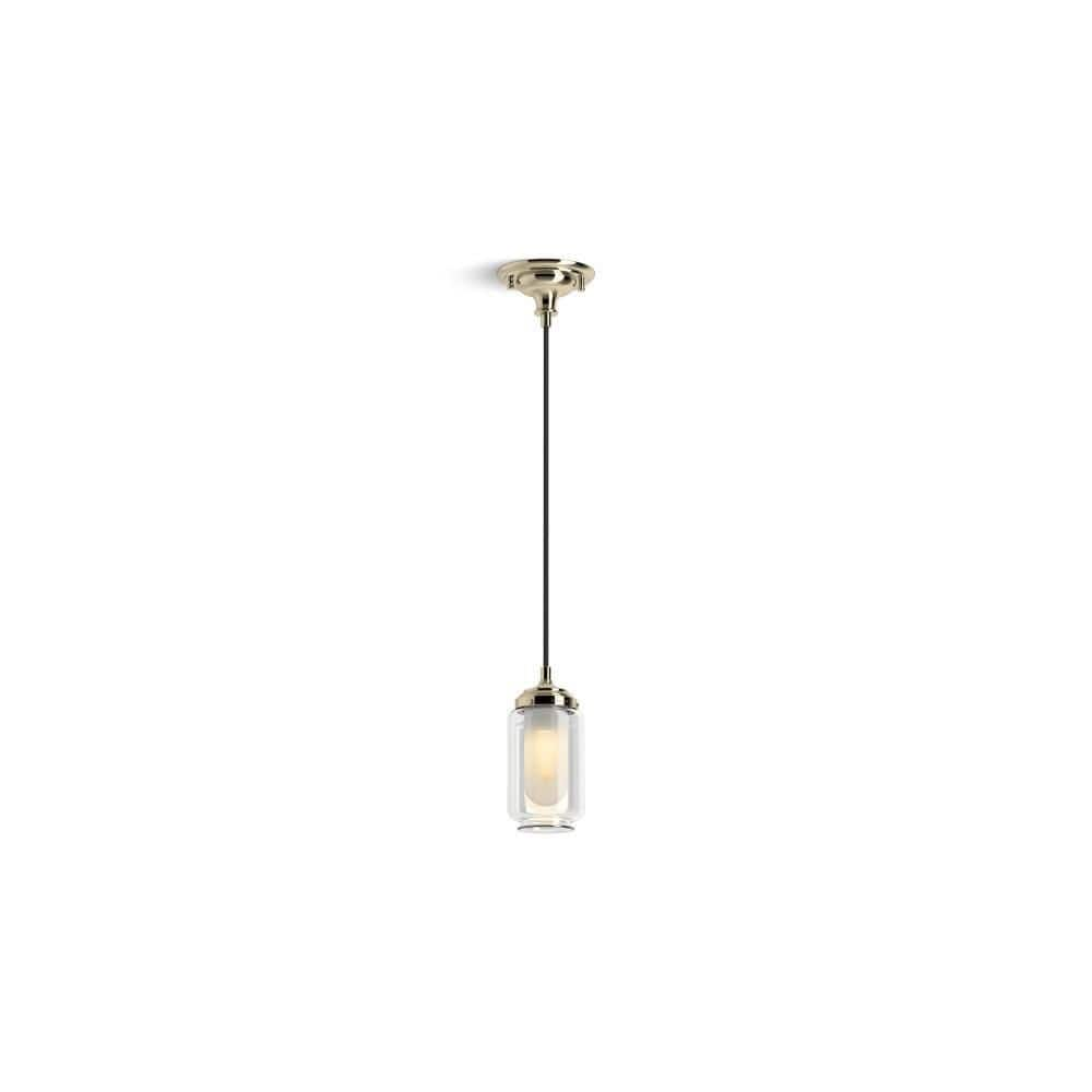 KOHLER Artifacts 1 Light French Gold Shaded Pendant Light With Glass   French Gold Kohler Pendant Lights 22653 Pe01 Afl 64 1000 