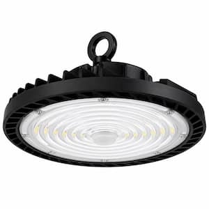 12 in. 700-Watt Equivalent Integrated LED Dimmable Black UFO High Bay Light, Selectable CCT 2700K/4000K/5000K
