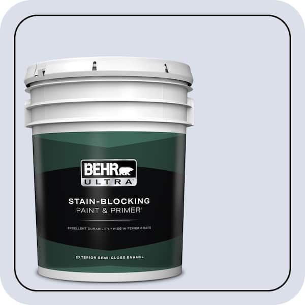 BEHR ULTRA 5 gal. #620C-1 Winter Ice Semi-Gloss Enamel Exterior Paint & Primer