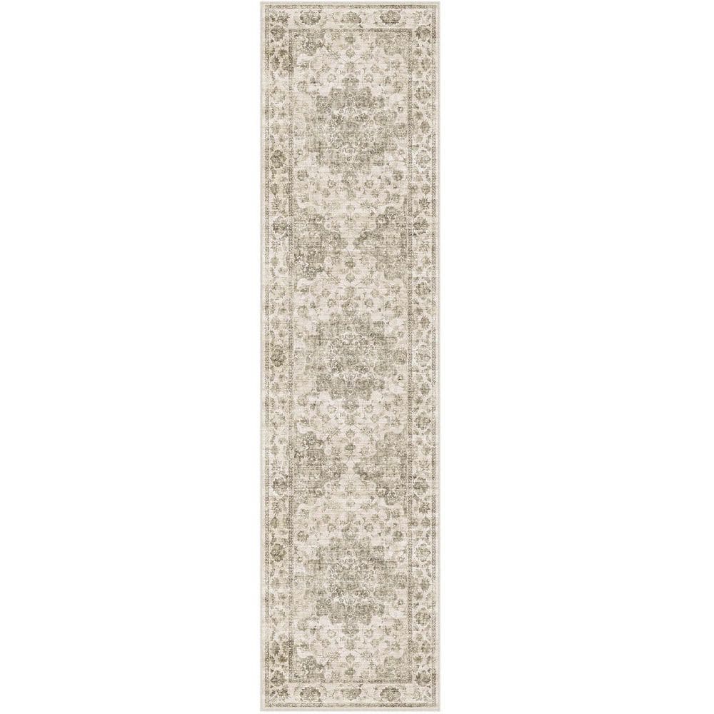 Juliet Taupe 2 ft. x 8 ft. Vintage Washable Medallion Distressed Runner Rug price history on PriceWatchPro