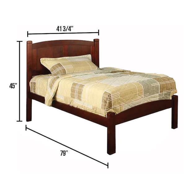 Home Furnishing Cara Cherry Twin Bed, Twin Bed Frame Height