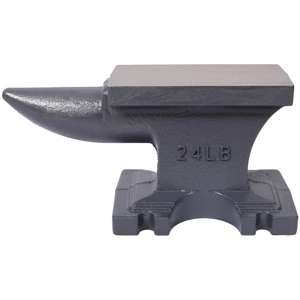 Tidoin 24 lb. Cast Iron Anvil with Single Horn Round Horn and