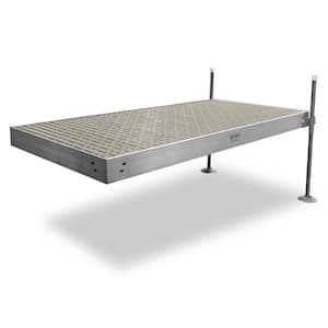 8 ft. Straight Aluminum Frame with Gray Titan Platinum Series Dock Extender Package for DIY Docks and Boat Dock Systems