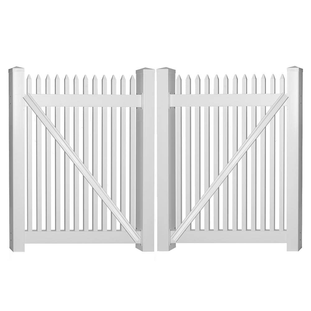 Hartford 10 ft. W x 3 ft. H White Vinyl Picket Fence Double Gate Kit Includes Gate Hardware price history on PriceWatchPro