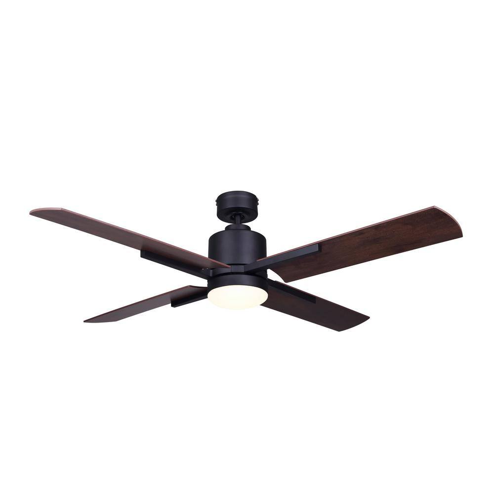 UPC 062345448237 product image for Loxley 52 in. Integrated LED Indoor Matte Black Dual Mount Ceiling Fan with Ligh | upcitemdb.com