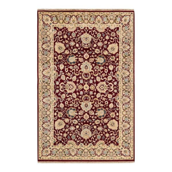 Mogul Red 5 ft. x 8 ft. Oriental Wool Indoor Area Rug